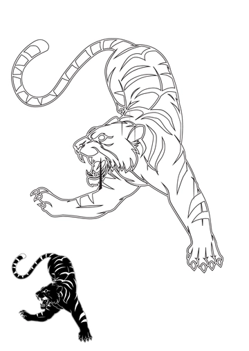 Free Black Tiger Coloring Page Template to Edit Online