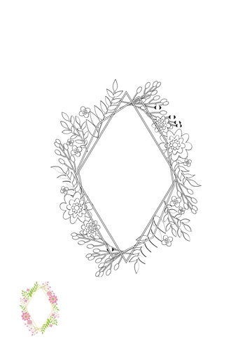 Free Wedding Floral Frame Coloring Page Template to Edit Online