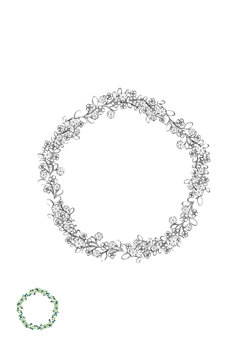 Free Floral Wreath Coloring Page Template to Edit Online