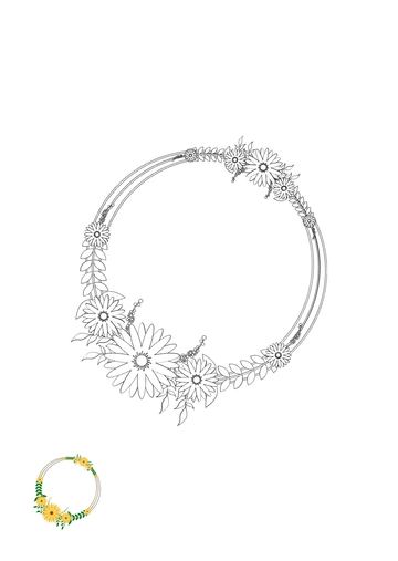 Free Spring Floral Wreath Coloring Page Template to Edit Online