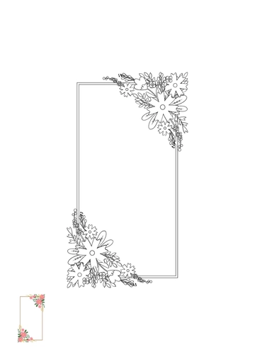 Free Wedding Floral Background Coloring Page Template to Edit Online
