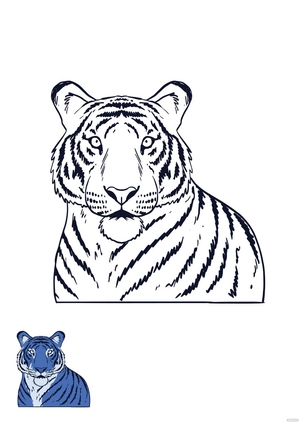 Blue Tiger Coloring Page