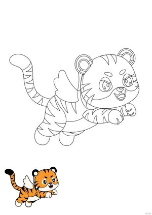 Flying Tiger Coloring Page