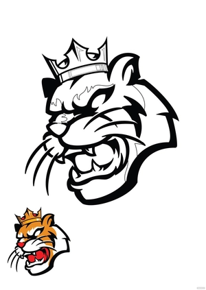 King Tiger Coloring Page