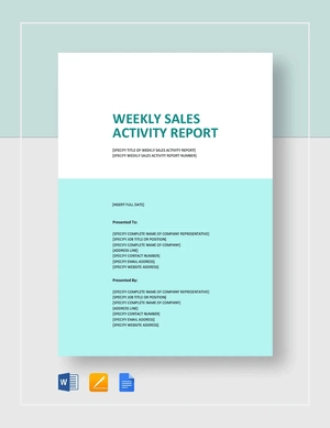 Simple Weekly Sales Activity Report Template