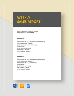 Weekly Sales Report Template