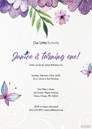 Butterfly Invitation Butterfly Invitation