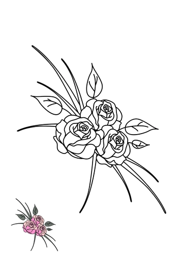 Free Wedding Floral Design Coloring Page Template to Edit Online