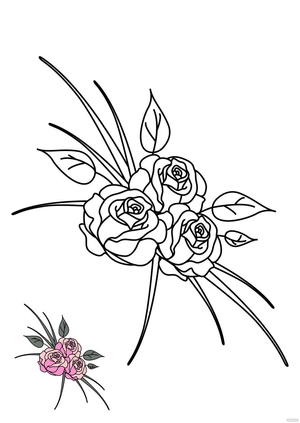 Wedding Floral Design Coloring Page