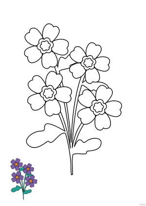 Watercolor Floral Coloring Page