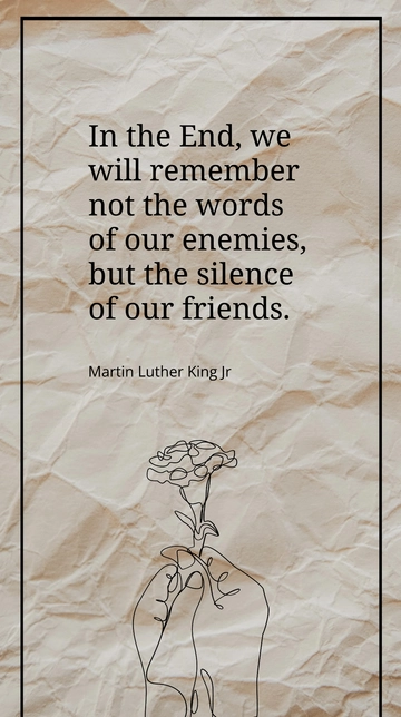 Free Silence of Friends - MLK Quote Template to Edit Online