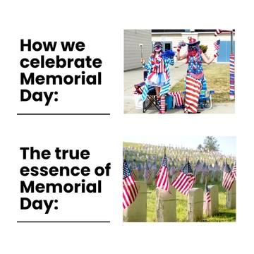 Free Memorial Day Weekend Meme Template to Edit Online