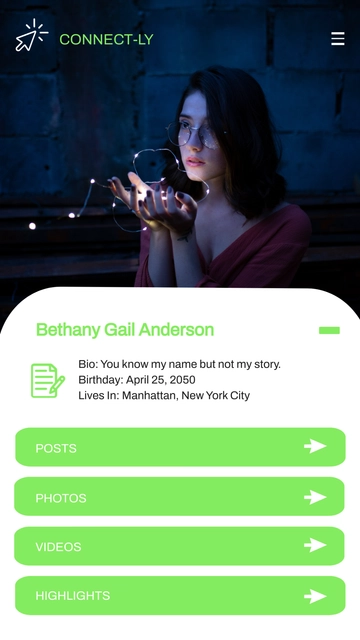 Free Social Media Profile Mobile Prototype Template to Edit Online