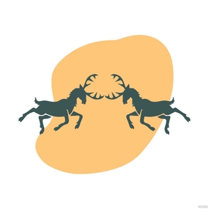 Deer Fighting Clipart