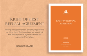 Right of First Refusal Agreement Template