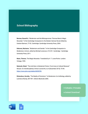 School Bibliography Template