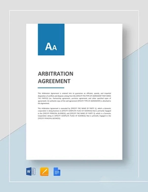 Arbitration Agreement Template Arbitration Agreement Template