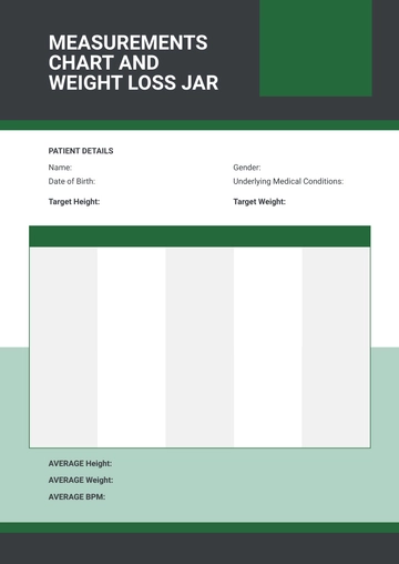 Free Measurements Chart & Weight Loss Jar Template to Edit Online