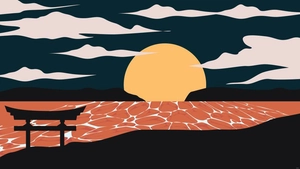 Anime Sunset Background