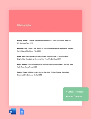 Disaster Management Bibliography Template