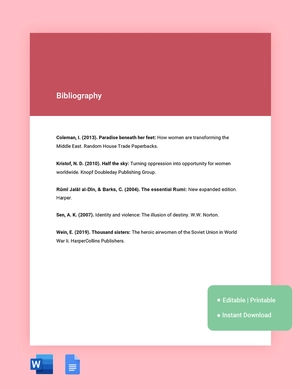 Simple Bibliography Template