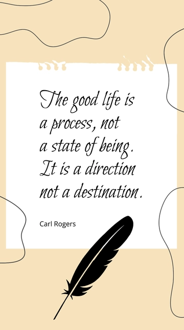Free The Good Life is a Process Not a State: Carl Rogers Quote Template to Edit Online