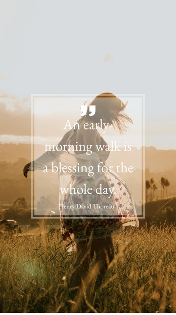 Free Early-Morning Walk Blessing - Thoreau Quote Template to Edit Online