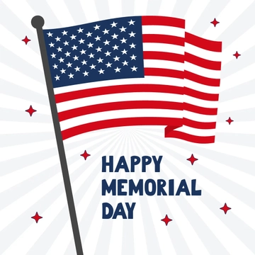 Free Cartoon Happy Memorial Day Template to Edit Online