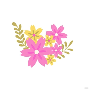 Pink and Yellow Floral Clipart