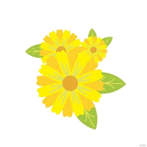 Bright Yellow Floral Clipart