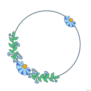 Floral Circle Border Clipart