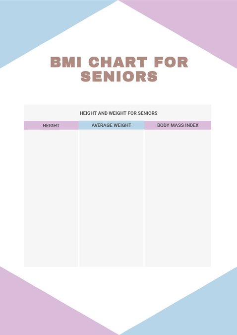 BMI Chart For Seniors