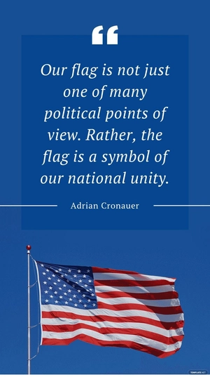 Adrian Cronauer - "Our flag is not just one of many political points of view. Rather, the flag is a symbol of our national unity.”