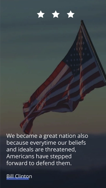 Bill Clinton: Defending American Ideals and Beliefs Quote