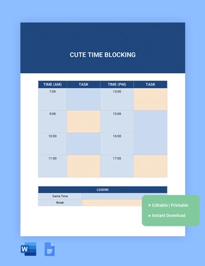 Cute Time Blocking Template