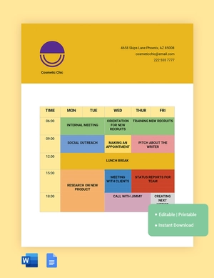 Sales Time Blocking Template