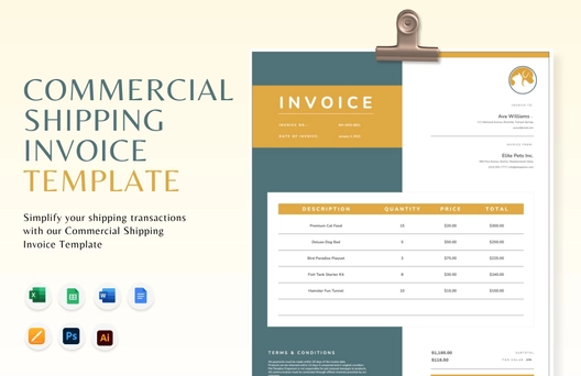 Commercial Shipping Invoice Template