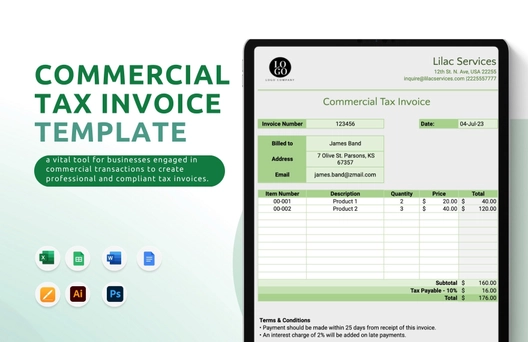 Commercial Tax Invoice Template