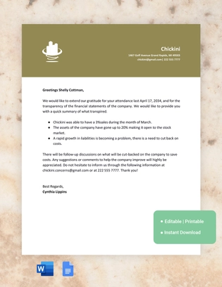 Financial Recap Template