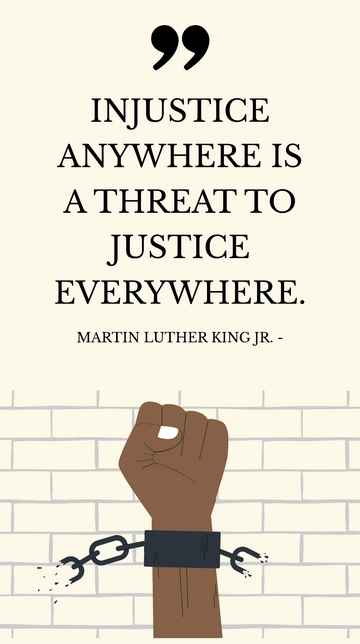 Free Injustice Anywhere Threatens Justice Everywhere - MLK Quote Template to Edit Online