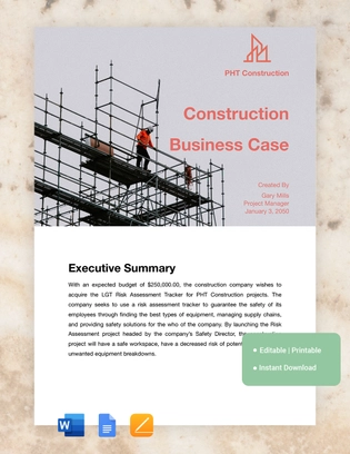 Construction Business Case Template