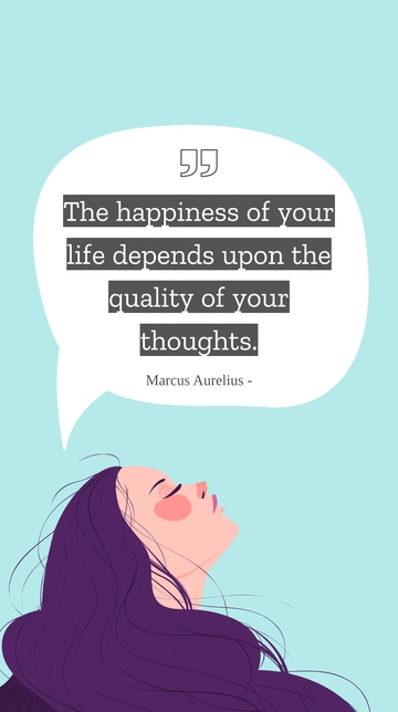Free Happiness Depends on Quality Thoughts - Marcus Aurelius Quote Template to Edit Online
