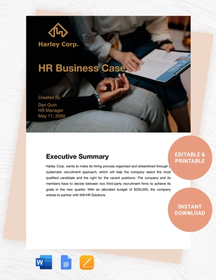 Recruitment Business Case Template