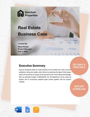 Real Estate Business Case Template