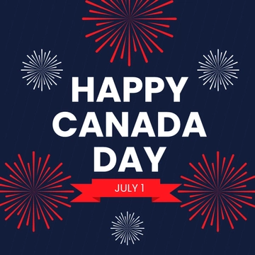 Free Fireworks Happy Canada Day Template to Edit Online