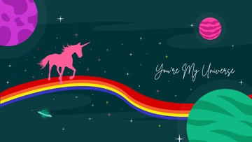 Free Unicorn Glitter Galaxy Wallpaper Template to Edit Online