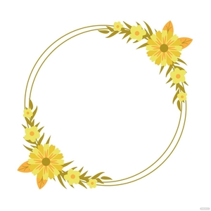 Round Floral Border Clipart