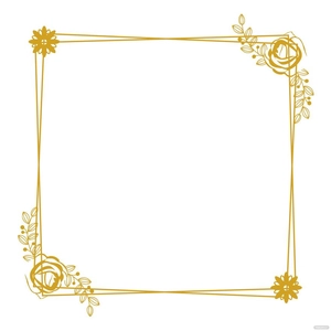 Floral Gold Frame Clipart
