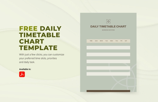Daily Time Table Chart Template