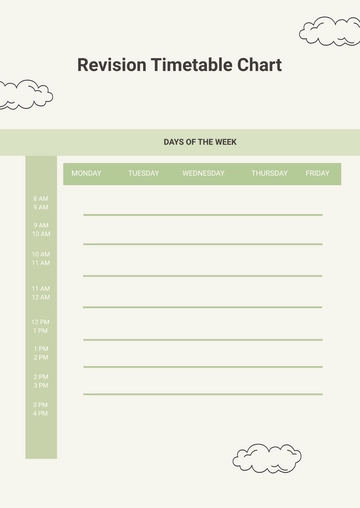 Free Revision Timetable Chart Template to Edit Online